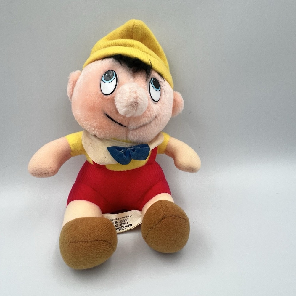 Vintage 1985 Walt Disney Productions Pinocchio Multicolor Plush Stuffed Doll Toy